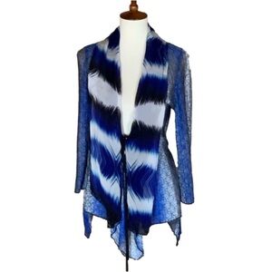 Alberto Makali lightweight knit topper with silk collar Size Medium